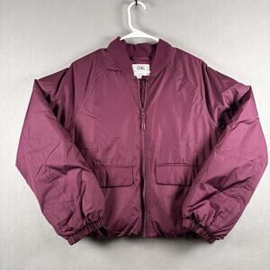 Athleta Girl XXL 16 Burgundy Puffer Bomber Jacket Fits Women's XS/S